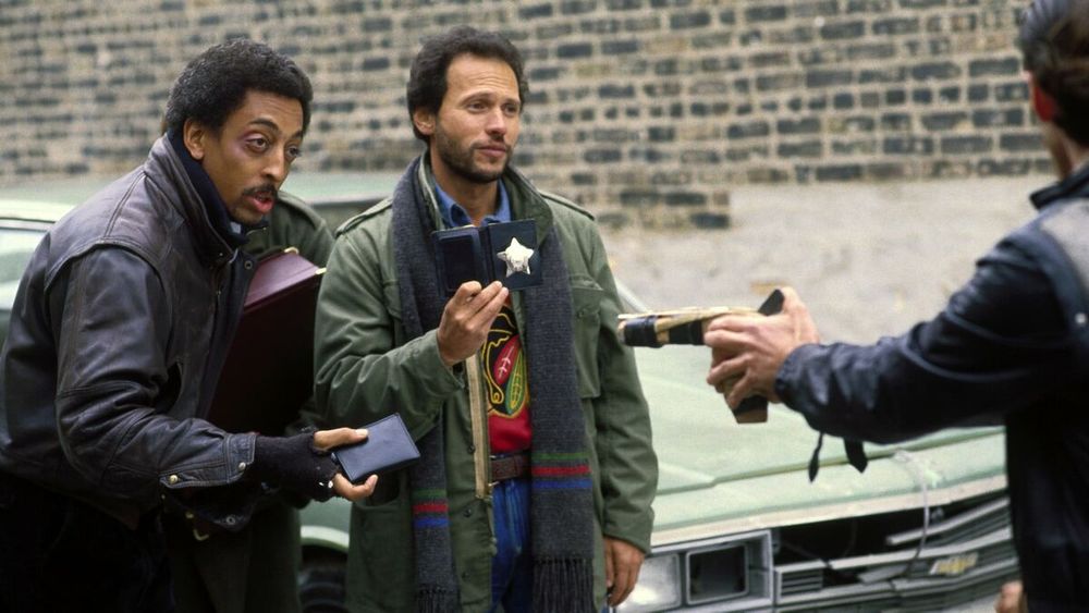 actors Gregory Hines & Billy Crystal in the movie “Running Scared”