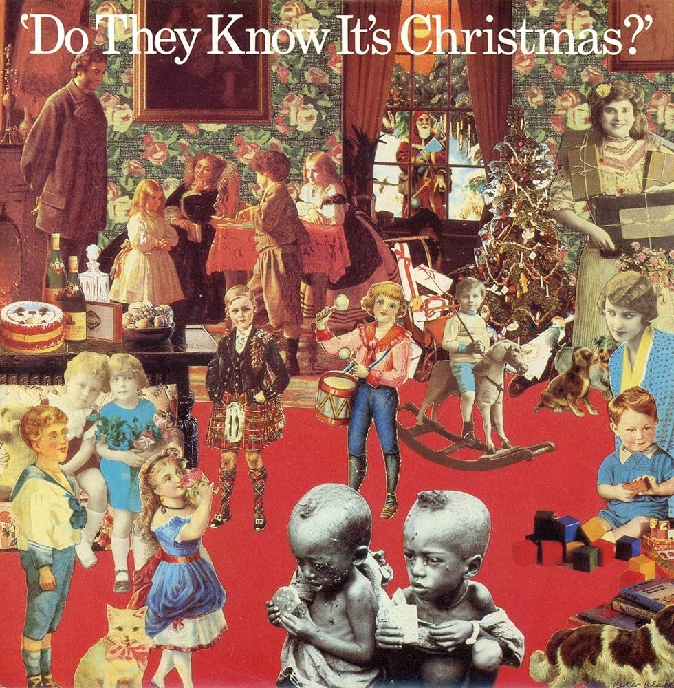 Pochette du 45 tours Do They Know It's Christmas? de Band Aid (qui ne fera pas partie de la sélection).
