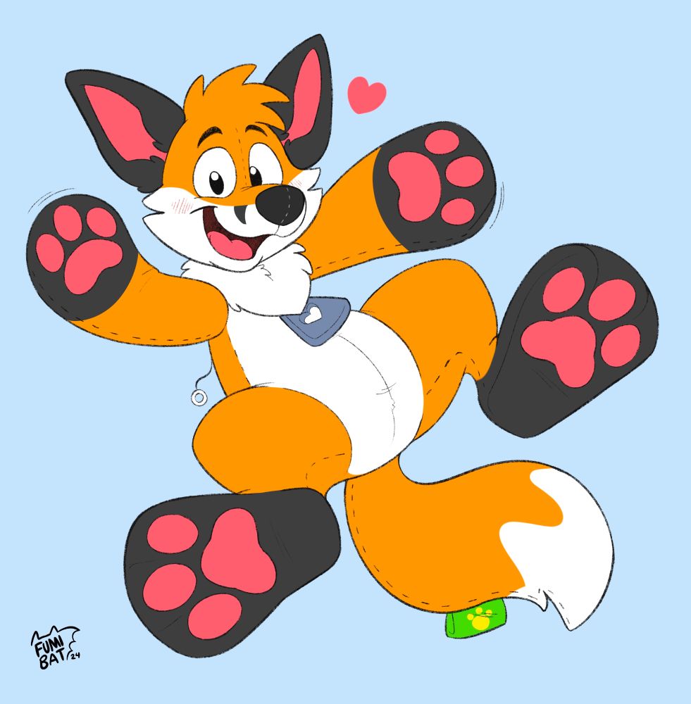 plushie fox with its arms open waiting for a hug!