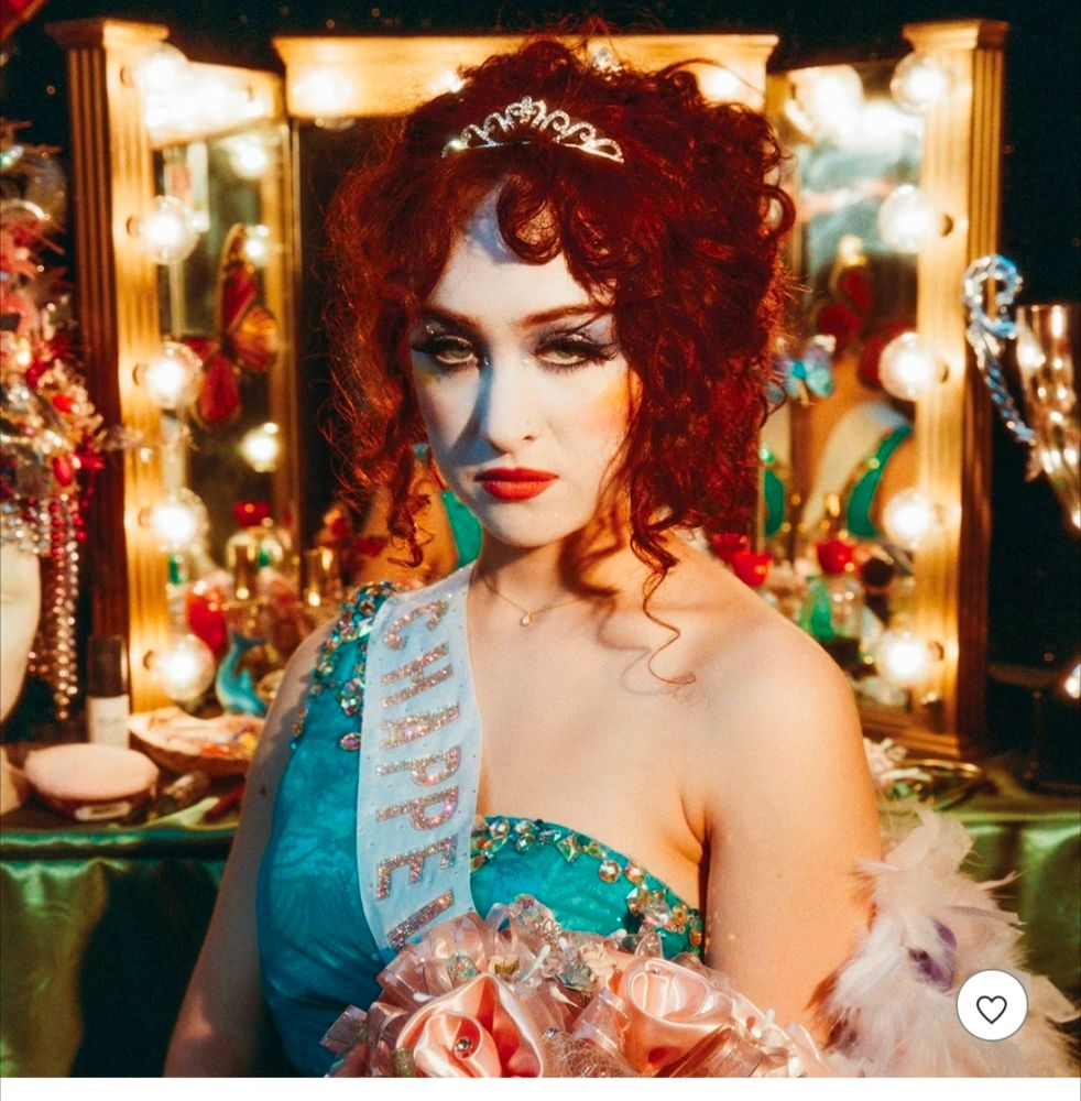 Chappell Roan on the cover of her album Rise and Fall of a Midwest Princess.