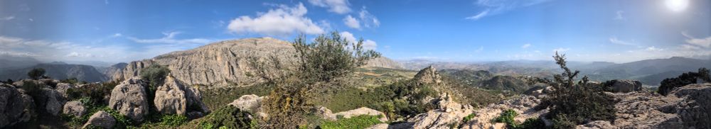 Panorama from the top of a climb in El Chorro, Spain