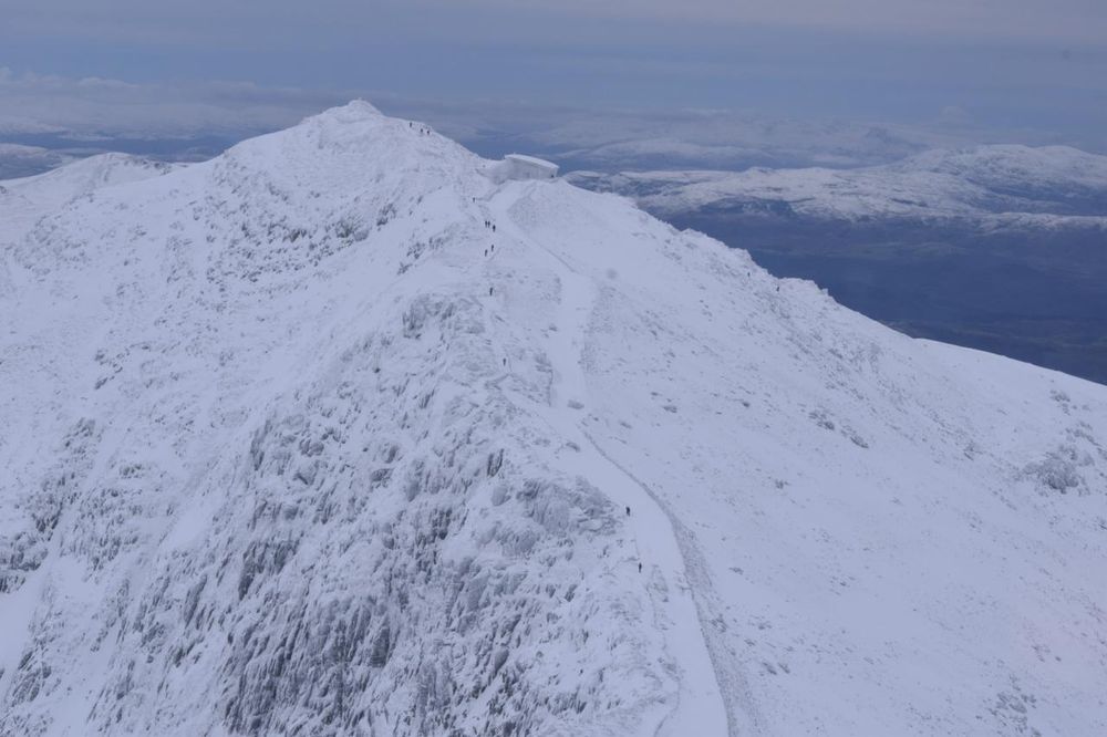 Summit of Yr Wyddfa from a motor glider