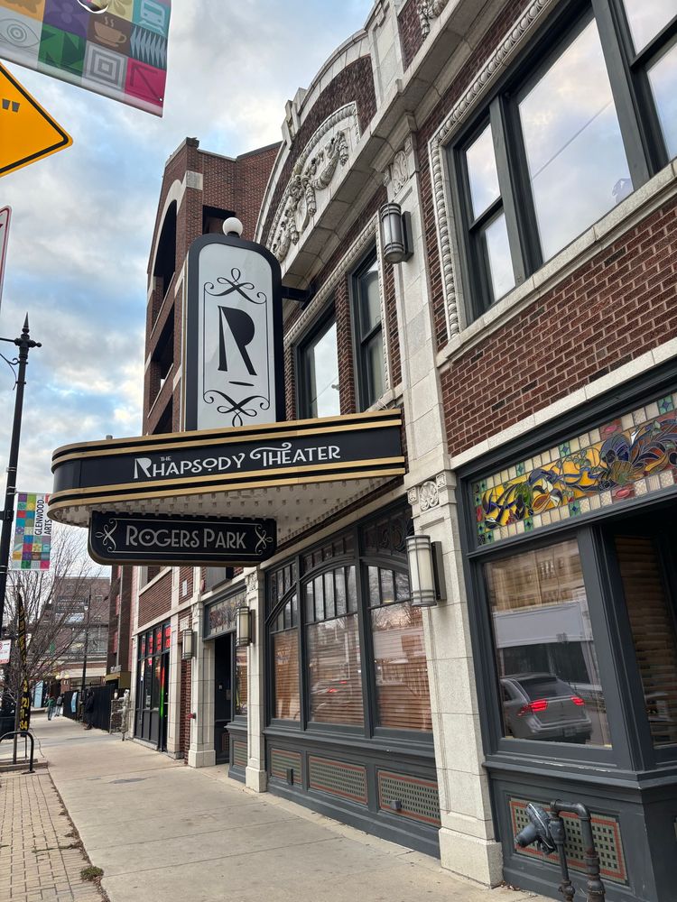 Rhapsody Theater sign in Roger’s Park. I got so stoned and walked around. Love the font on this one. 