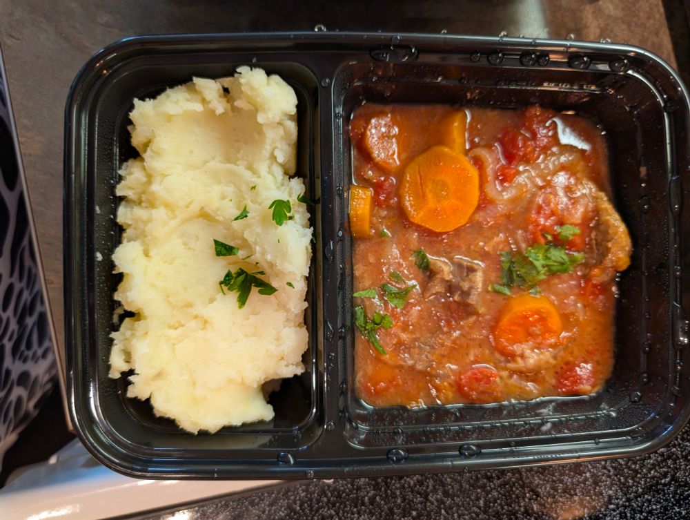 Meal prep Swiss steak and mashed potatoes.  