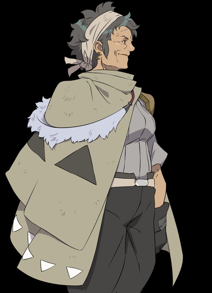 Koah is a woman in her mid fifties. She has a poncho, fur-lined, draped over one shoulder. Her curly grey hair is held out of her face by a bandana.