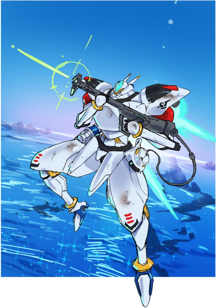 Val's suit. It has wide thighs and broad shoulders and is aiming and firing a rifle. 