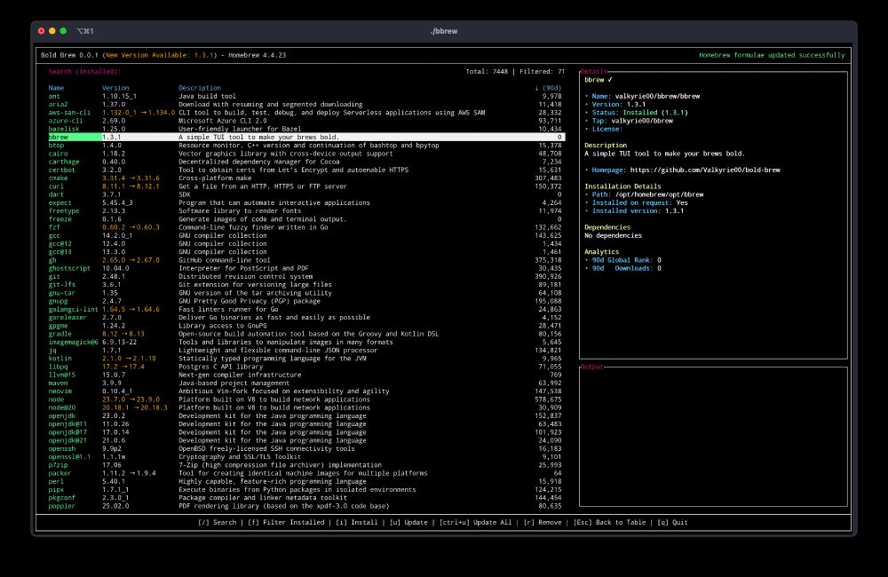 bbrew installed screenshot