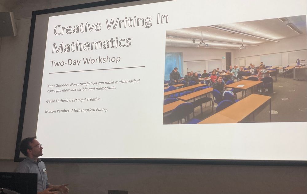 Slide about creative writing and maths 