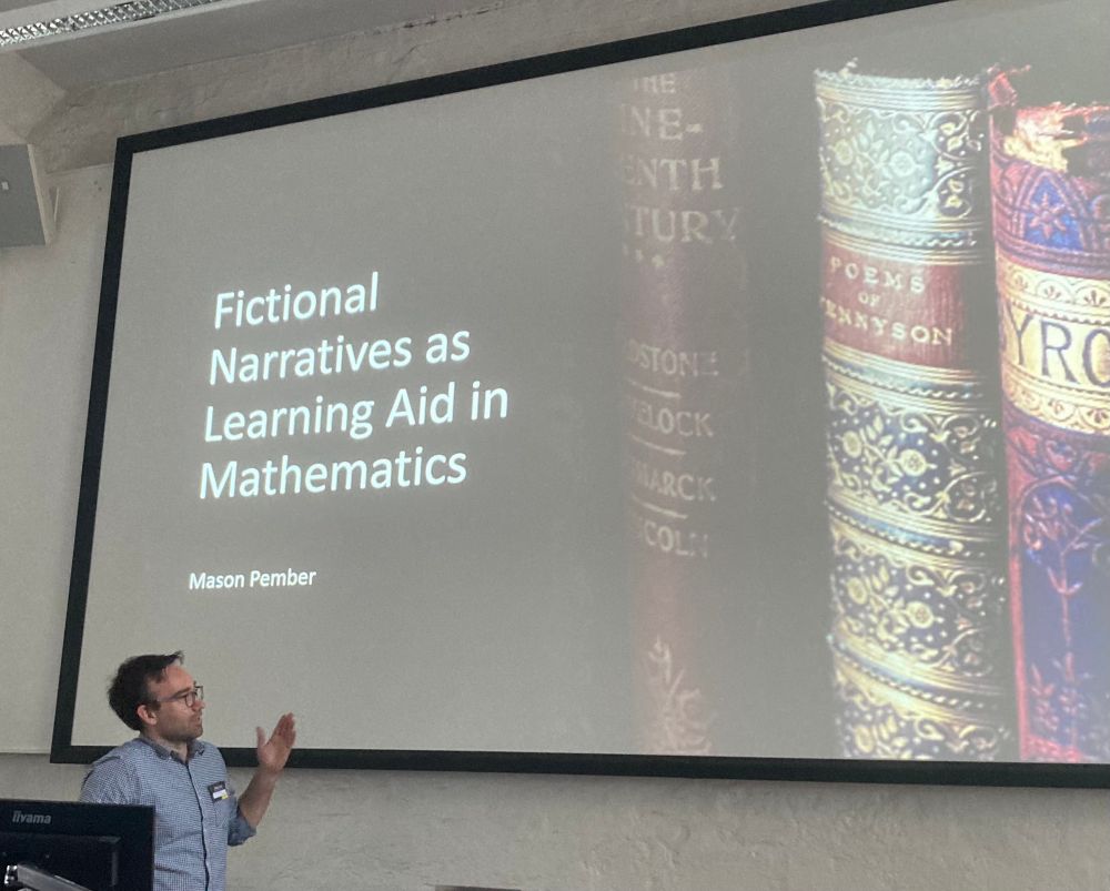 Slide about fictional narratives as learning aid for maths 