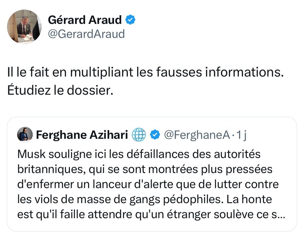 Un ancien ambassadeur rappelle que E. Musk multiplie les fausses informations pour s’en prendre au gouvernement britannique qu’il ne juge pas assez à droite, à un chroniqueur qui prend sa défense. 