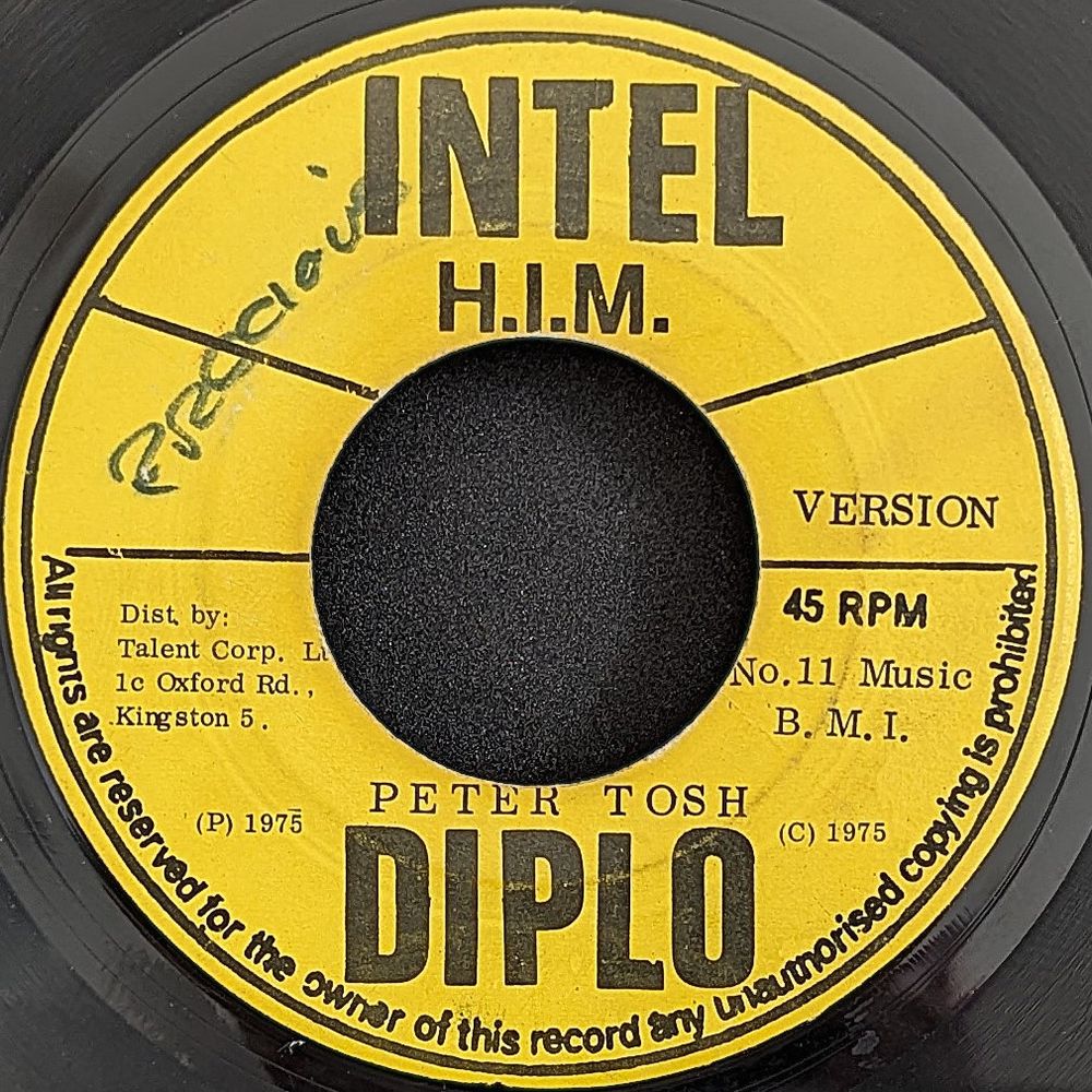 7" Version side of Peter Tosh - Legalize It on Intel-Diplo label. Released in 1975.