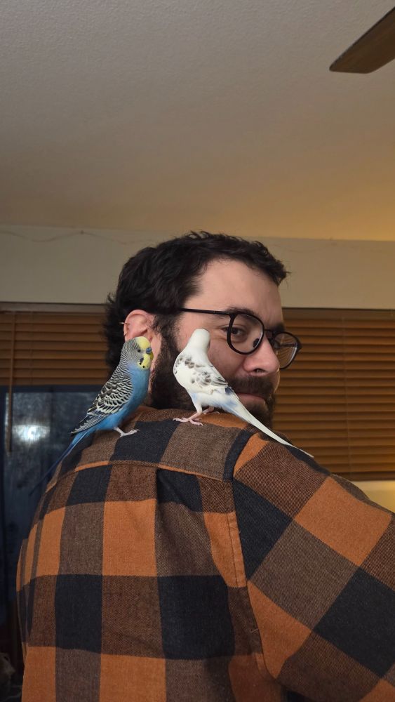 the boys on my shoulder. perry is occupied with something on my face