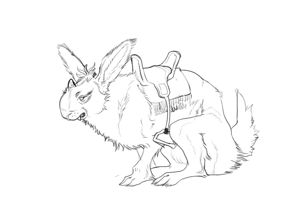Bunny with a saddle