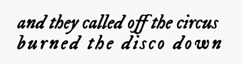 mirrorball lyrics: “and they called off the circus, burned the disco down”