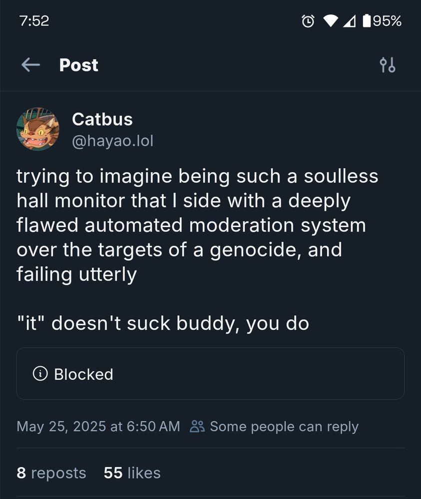 A screen shot of catbus replying 