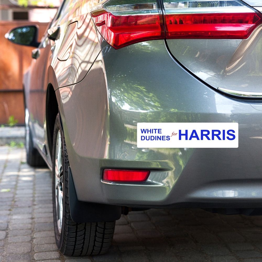 White dudines for Harris bumper sticker