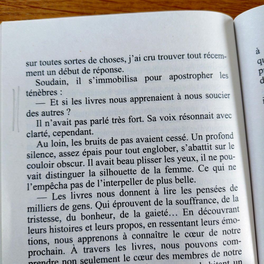 photo de la question citée du livre « Le chat qui voulait sauver les livres » de Sôsuke Natsukawa