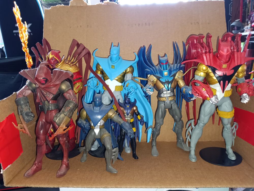 The evolution of Jean-Paul Valley in 90s Batman comics from Sword of Azrael to Knightfall to Knightsquest to Knightsend. If I had more room I'd put in a regular Batman too.