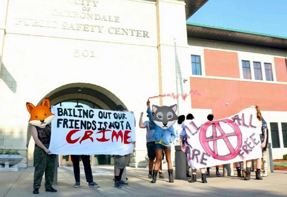Rally in support of Stop Cop City protesters in Carbondale, IL.