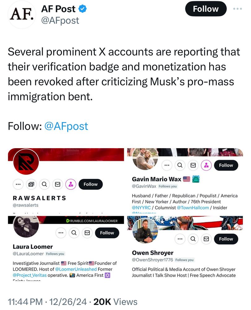 Right-wing account claims that Twitter accounts have been de-monetized after pushing back against Elon Musk. 