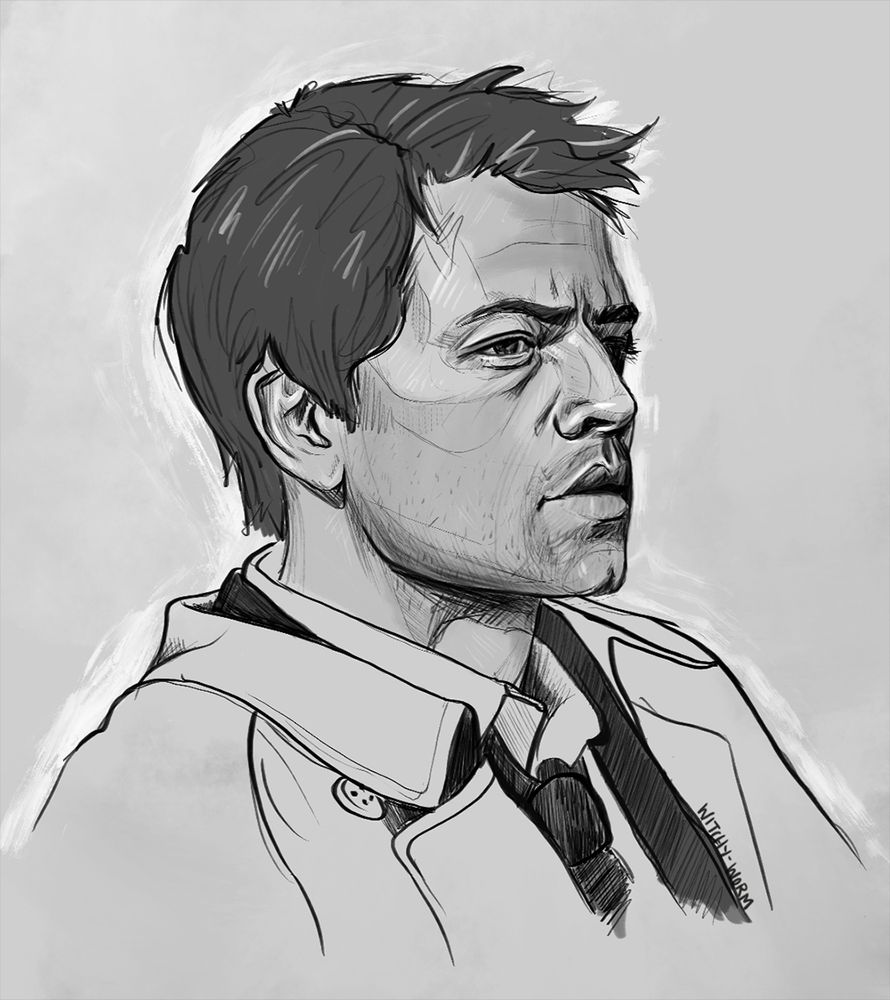 A rough sketch of Castiel from Supernatural. 