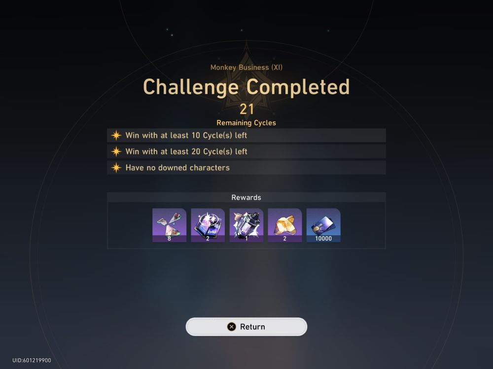 ss of me getting three stars in the game honkai star rail, in the endgame mode of memory of chaos/mos
teams weren’t shown but they were
phainon, sunday, dan heng permansor terrae, bronya
mydei, rememberance trailblazer, luocha and ruan mei (im broke .. i donkt have tribbie)