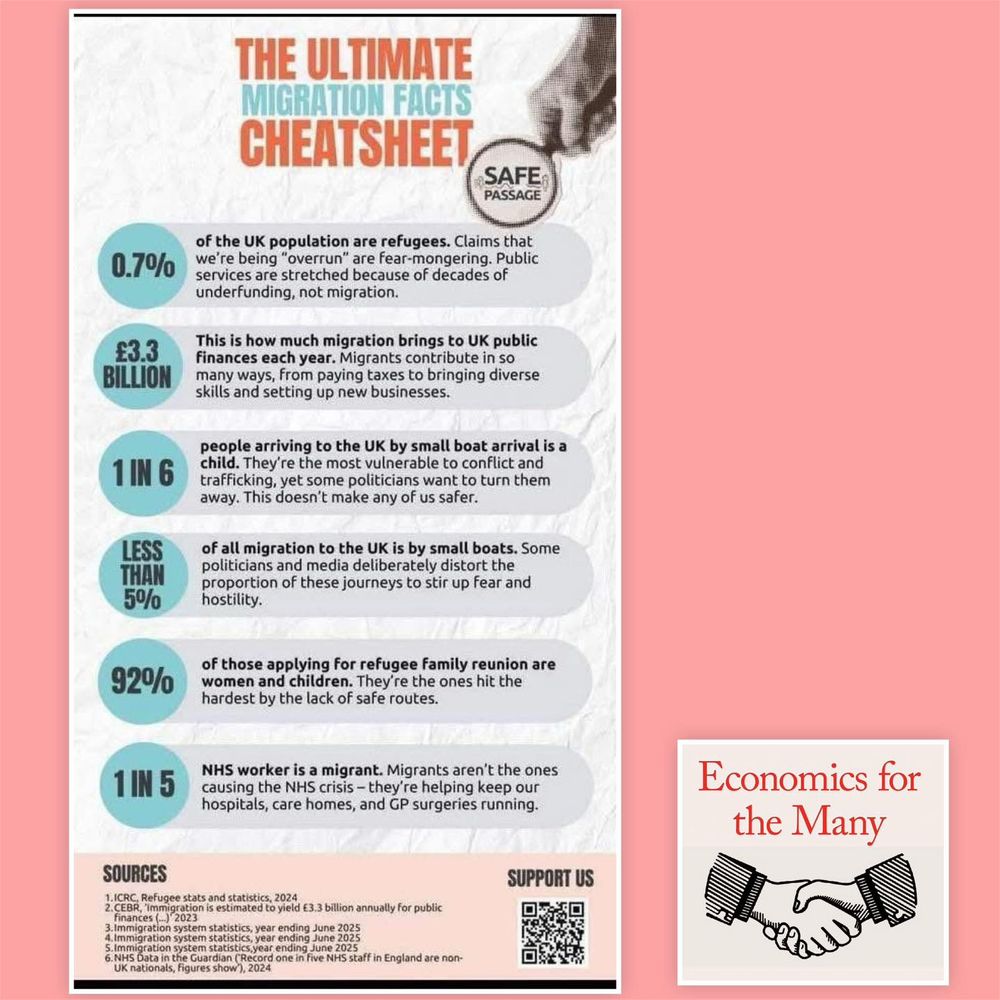 A chart showing verifiable statistics concerning immigration, compiled to dispel commonly held misperceptions about immigrants, especially those who arrive via small boats.