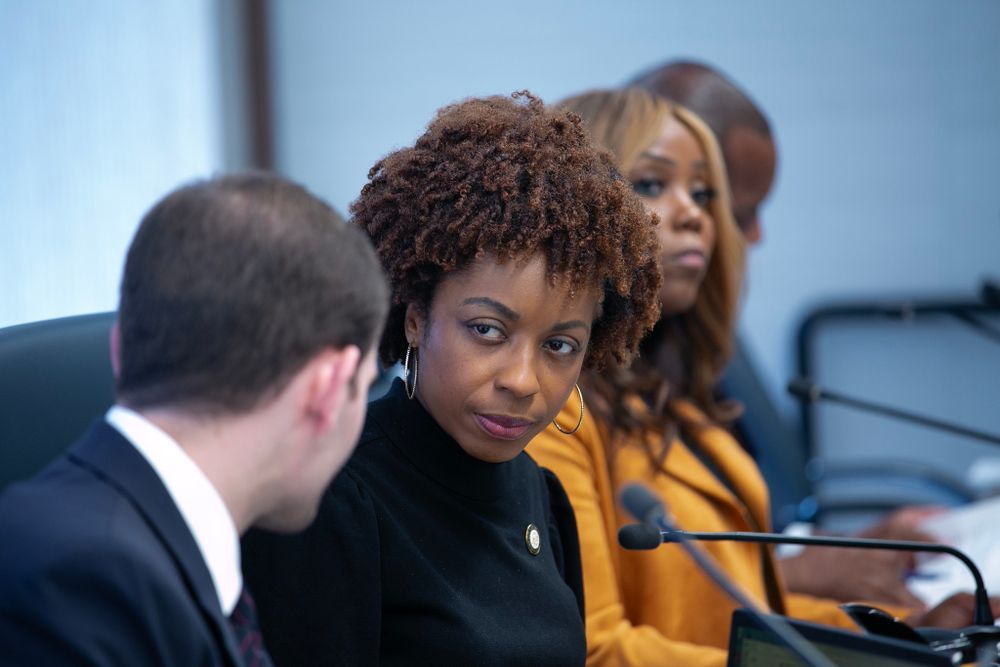 Council Member Selvena Brooks-Powers at a Committee on Transportation and Infrastructure hearing.