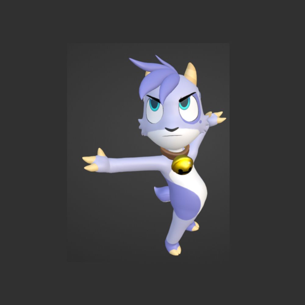 Bille without their ears, looking very fierce, their arms spread out and eyes furrowed