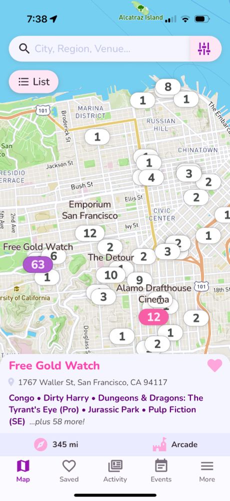 Pinball Map app screenshot