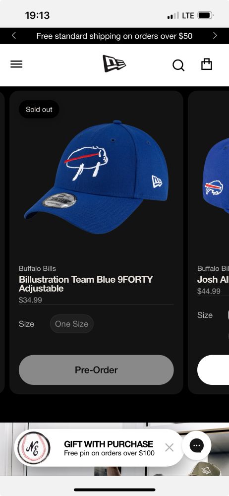 A Bills hat but the logo is the “potato” one Josh drew his rookie year.  