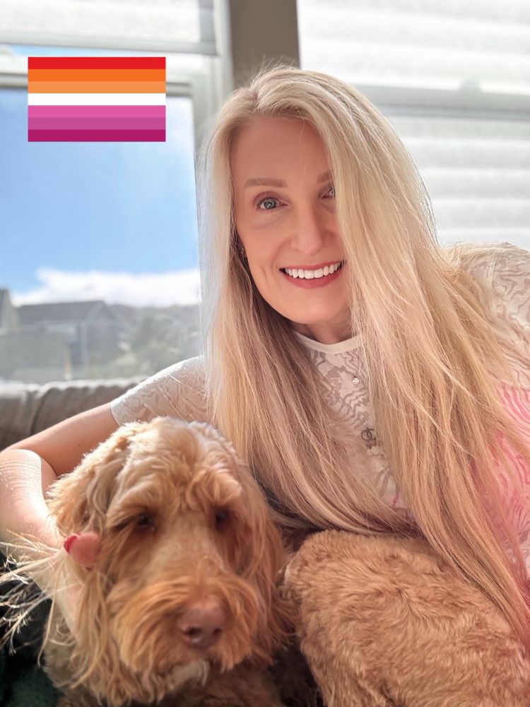 Tegan with labradoodle