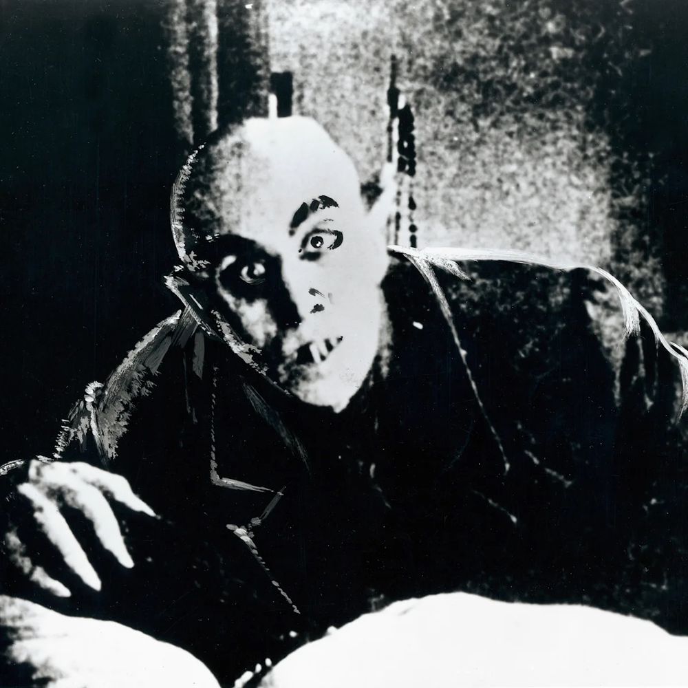 Noted cereal manufacturer Nosferatu in black and white
