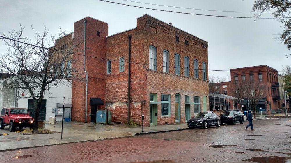 This building appeared as the Trinity Guardian, the local newspaper formerly run by Gail Emory's parents.