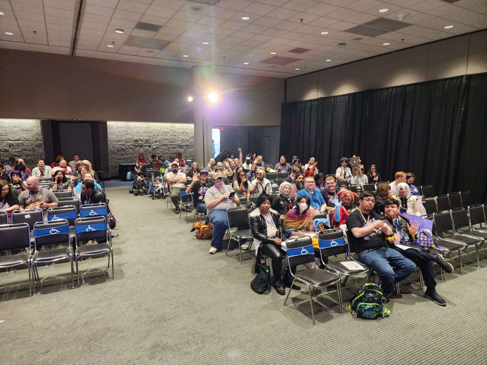 The crowd when we started the FFXIV Trivia Panel at MomoCon 2025. They were all outstanding. 