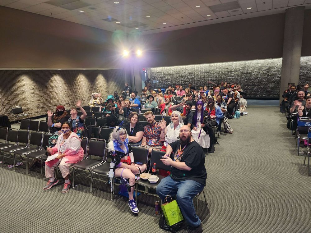 The crowd when we started the FFXIV Trivia Panel at MomoCon 2025. They were all outstanding. 