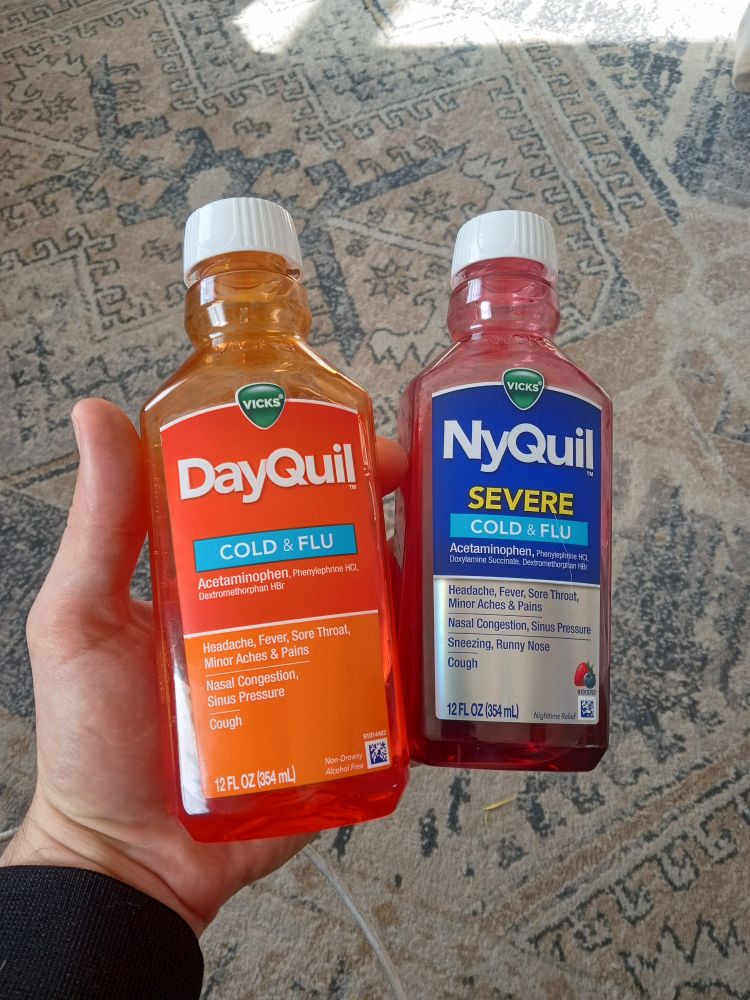 Two bottles of cough medicine