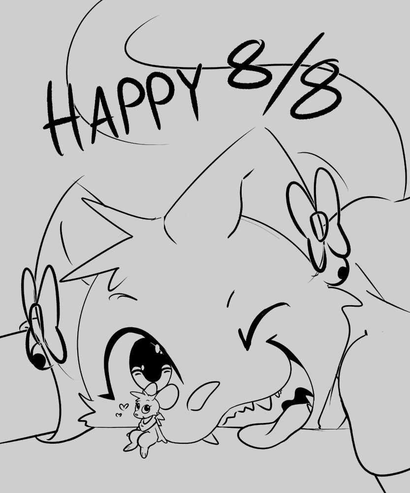 Big Matti cat and small Maddie mouse wishing you a happy 8/8