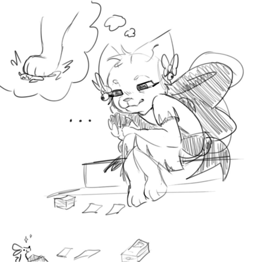 Matti playing card games with a small mouse. He's clearly losing. He's pondering stepping on the mouse instead.