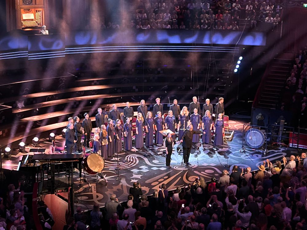  
The Estonian Philharmonic Chamber Choir take their bows at the end of their Proms concert at the Royal Albert Hall 