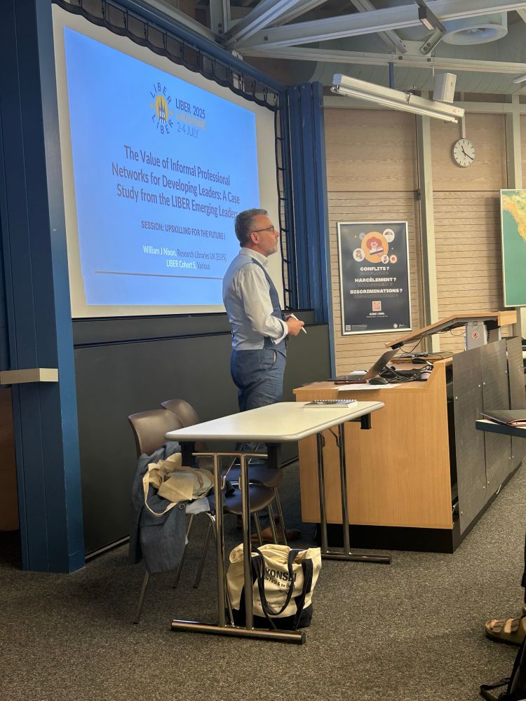 William Nixon speaking at the LIBER Conference 