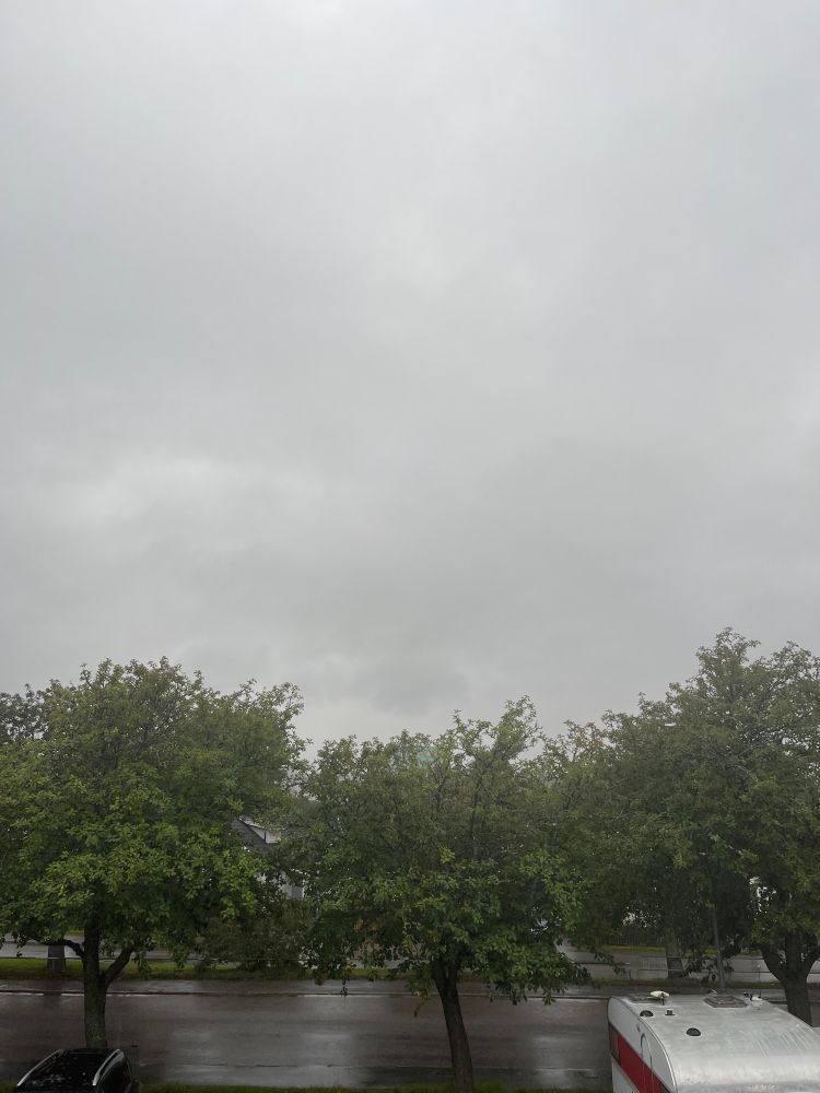 Gray sky on a rainy day