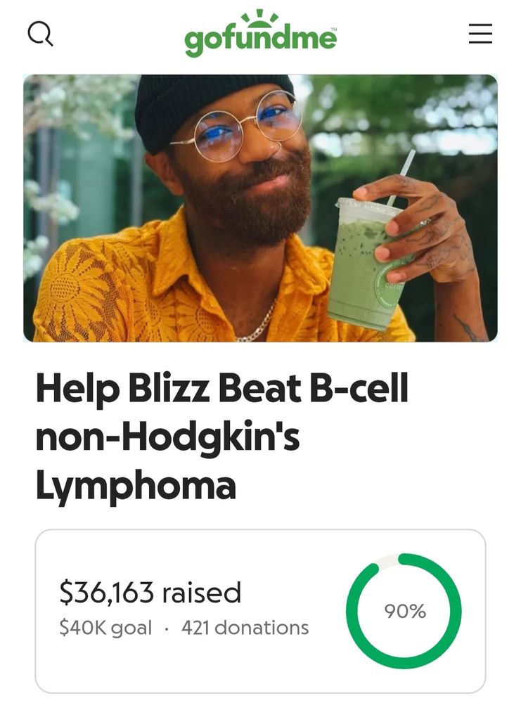 Blizz's GoFundMe for his cancer treatment is at 90% of it's $40,000 goal, standing at $36,163 raised so far.