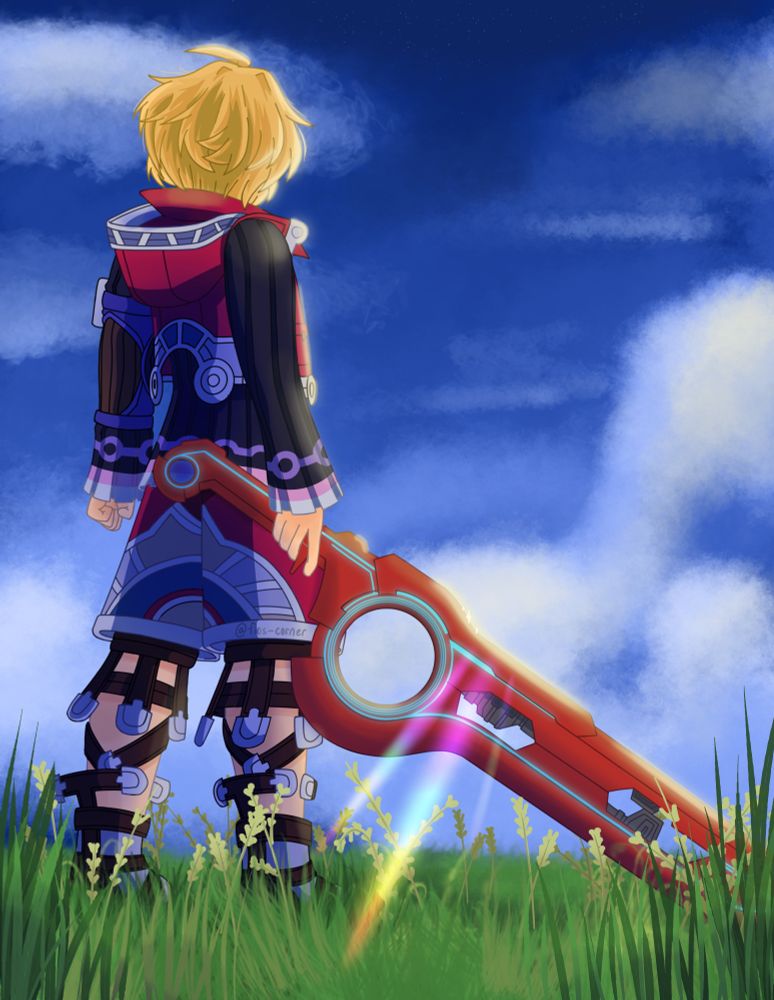 Based on the Wii disc rendering for Xenoblade Chronicles 1. Shulk stands in an vast empty field while holding the Monado. 