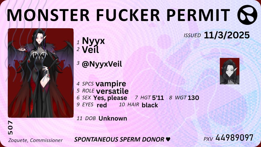 NyyxVeil's monster fucker permit
