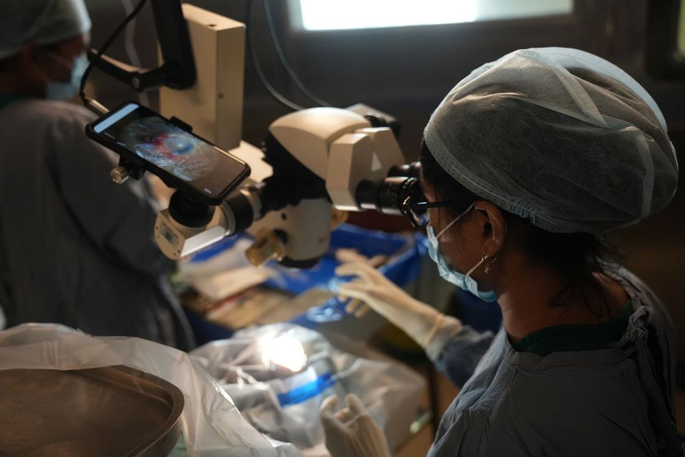 Cataract surgery at Sankara Eye Hospital India is recorded on video.