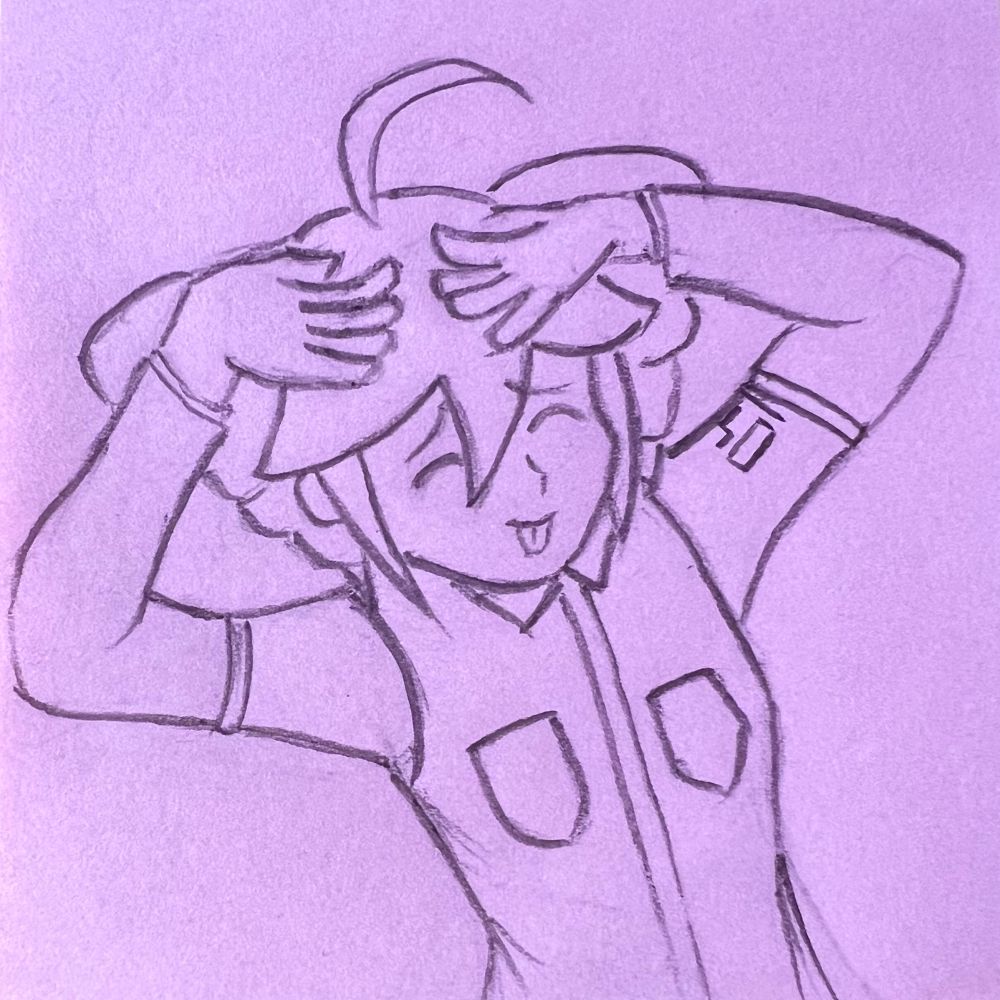 UTAU Kasane Teto striking the infamous Yoriko Nikaido pose. Incidentally, it was used in “Birdbrain” too! Drawn in pencil on a post it.

#KasaneTeto #Teto #fanart #meme #bleh #You’reUnderArrest #YorikoNikaido #silly #Birdbrain #postit #sketch #traditionalart #重音テト #ファンアート #にかいどうよりこ #逮捕しちゃずおう