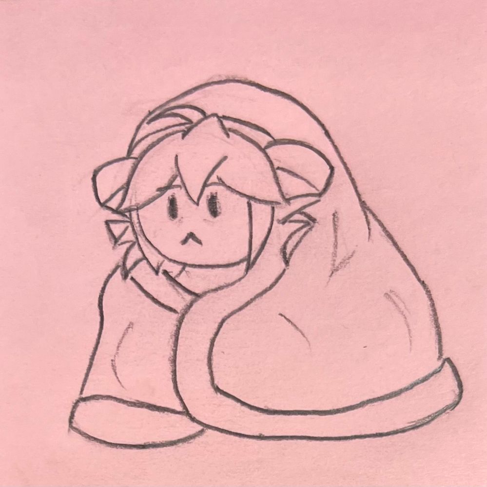 Sad Kasane Teto in a blanket.

#KasaneTeto #Teto #fanart #DDLC #postit #sketch #pencil #重音テト #ファンアート