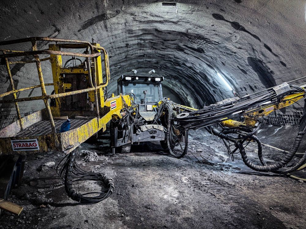 Photo of earth moving digger from metro subway construction project