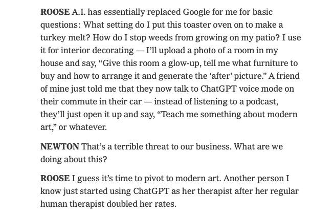 Transcript of tech guy wanging on about how great AI is. Includes prompt 